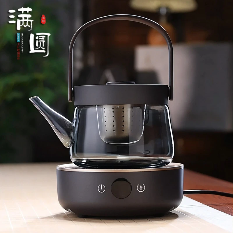 轻奢耐热手工玻璃提梁煮茶壶高档家用提梁壶功夫泡茶壶茶具器套装