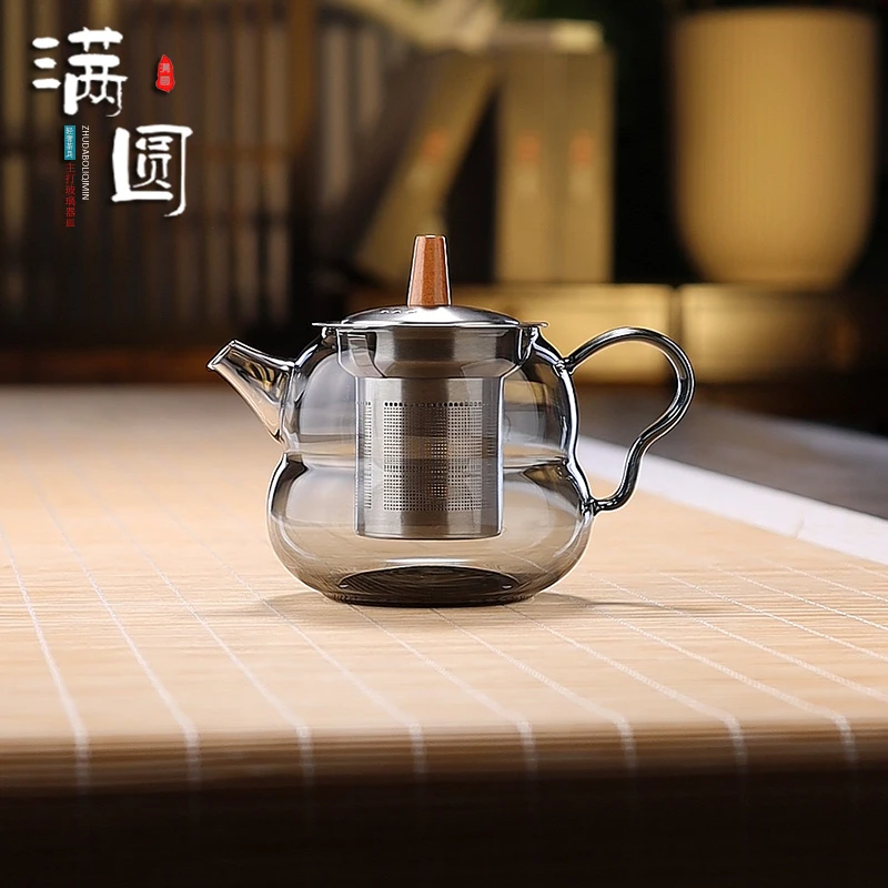 轻奢加厚手工耐热玻璃耐热迷你小容量家用创意茶水分离功夫泡茶壶