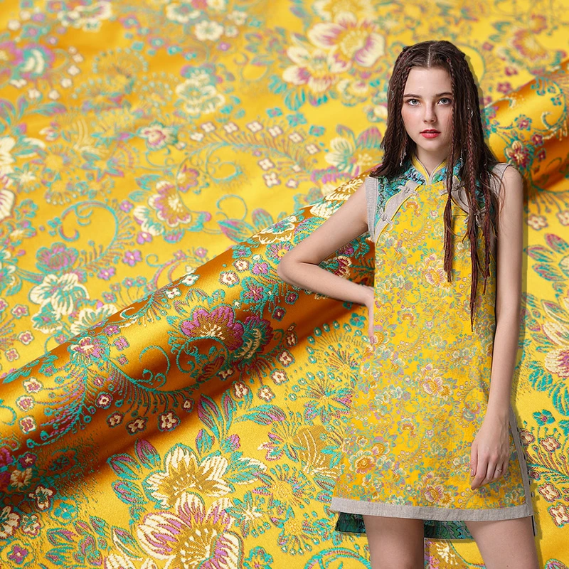 《小碎花》75cm织锦缎布料旗袍中国风唐装儿童服装拜年服布料