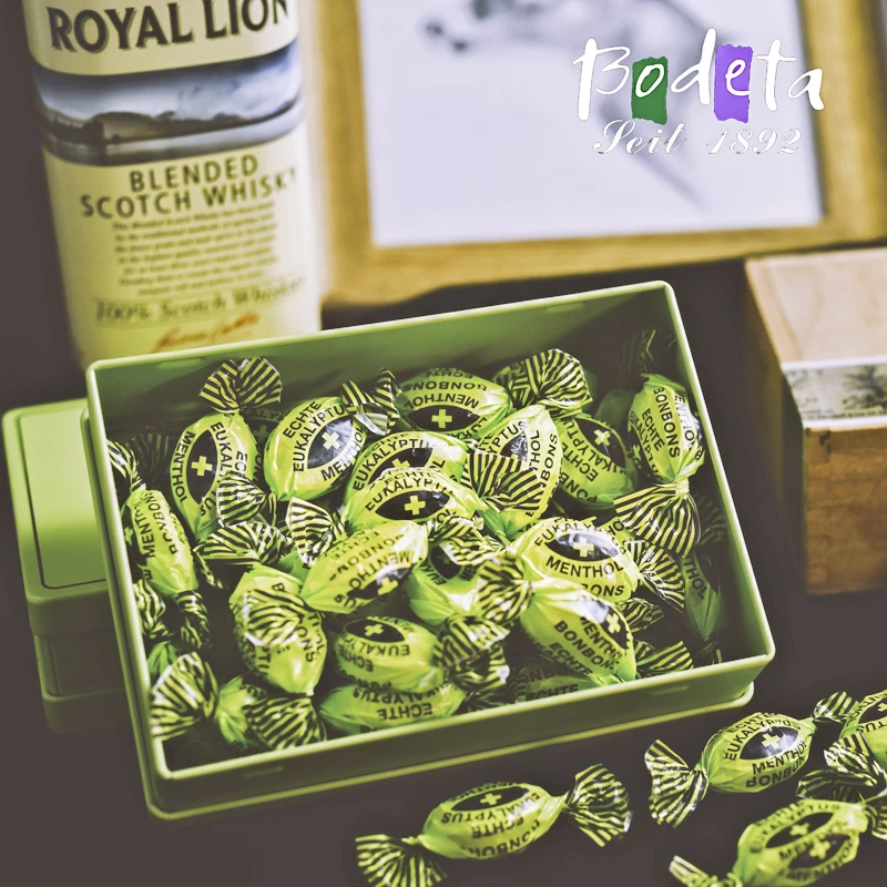 芽嘧Bodeta欧卡薄荷润喉糖德国进口清凉清新口气糖果礼盒装送老师