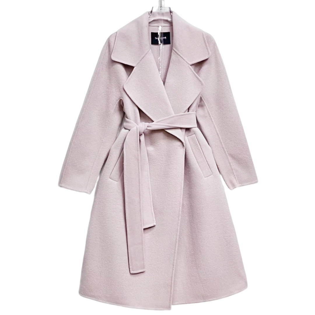 双面呢羊毛大衣通勤气质高档外套女 N7QJF3457