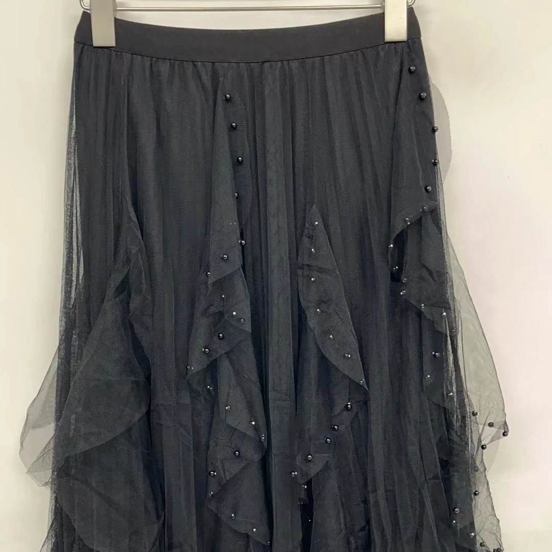 【逆光】By Nino 时尚百搭气质显瘦网纱半身裙  N7ACB999