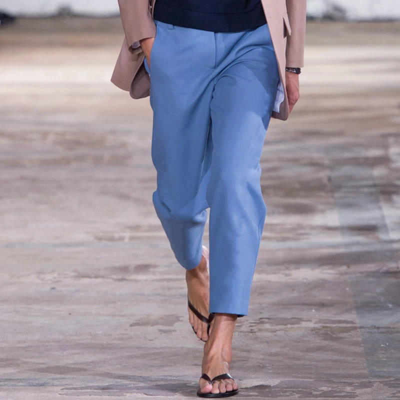 男士2025秋季新款简约休闲哈伦裤中腰休闲小脚裤糖果色潮男九分裤