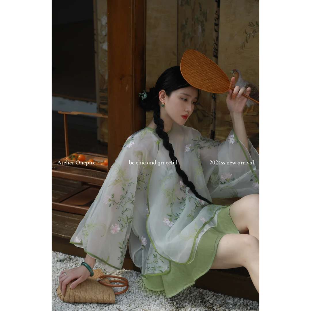 《梦华录》新中式重工刺绣显瘦时尚套装夏季女