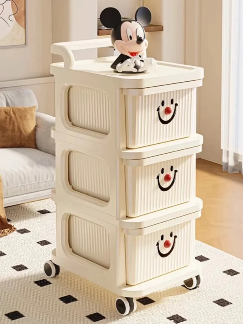 M奶油风家用抽屉式收纳柜厨房卧室阳台卫生间收纳零食玩具果蔬GR