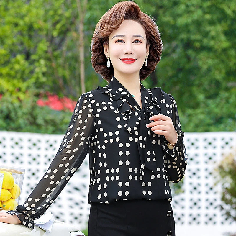 2023款网红款高档雪纺衫女装长袖新款上衣气质女人味打底衫衬衫女