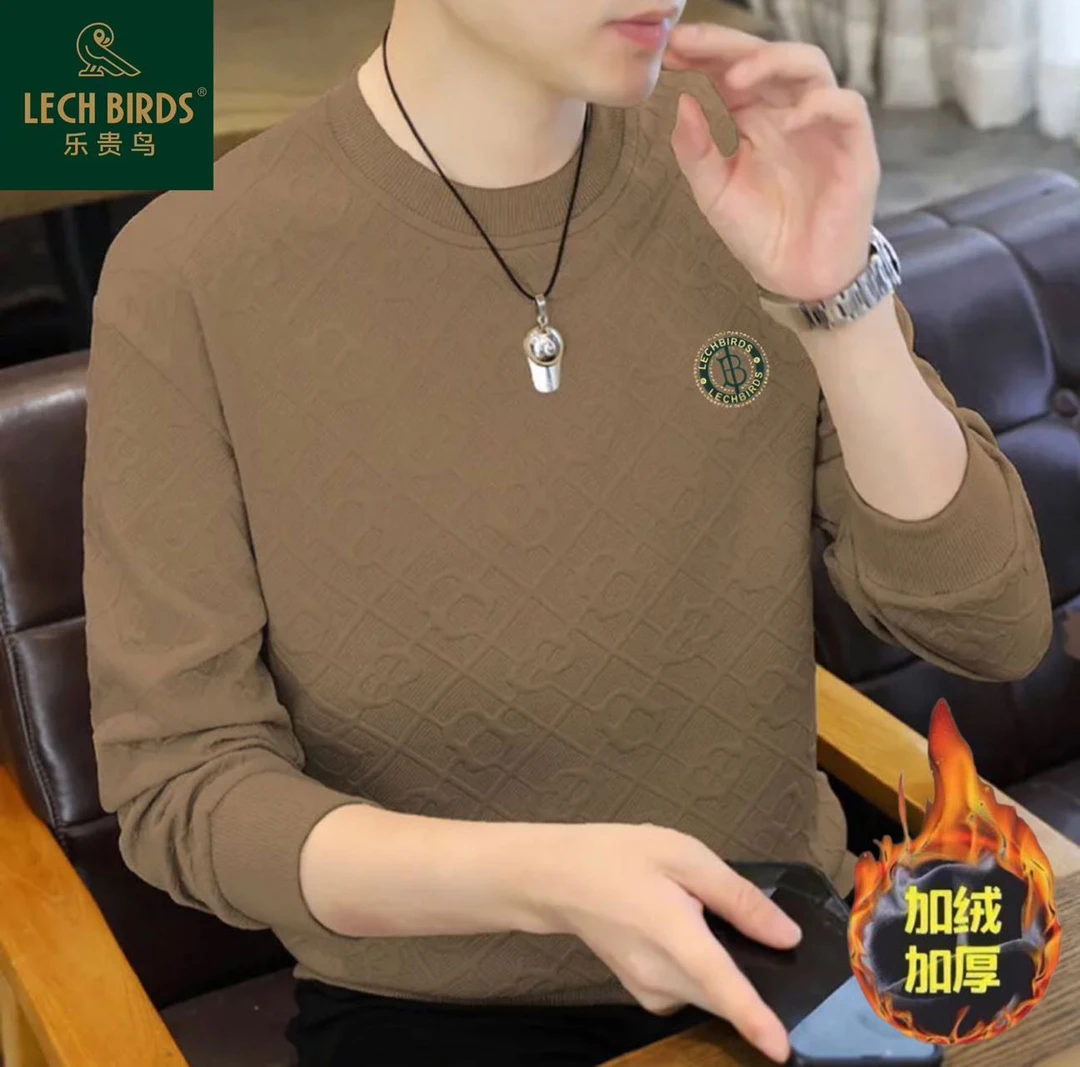 乐贵鸟男士卫衣爆款加绒加厚休闲秋冬季百搭经典长袖时尚Y33001