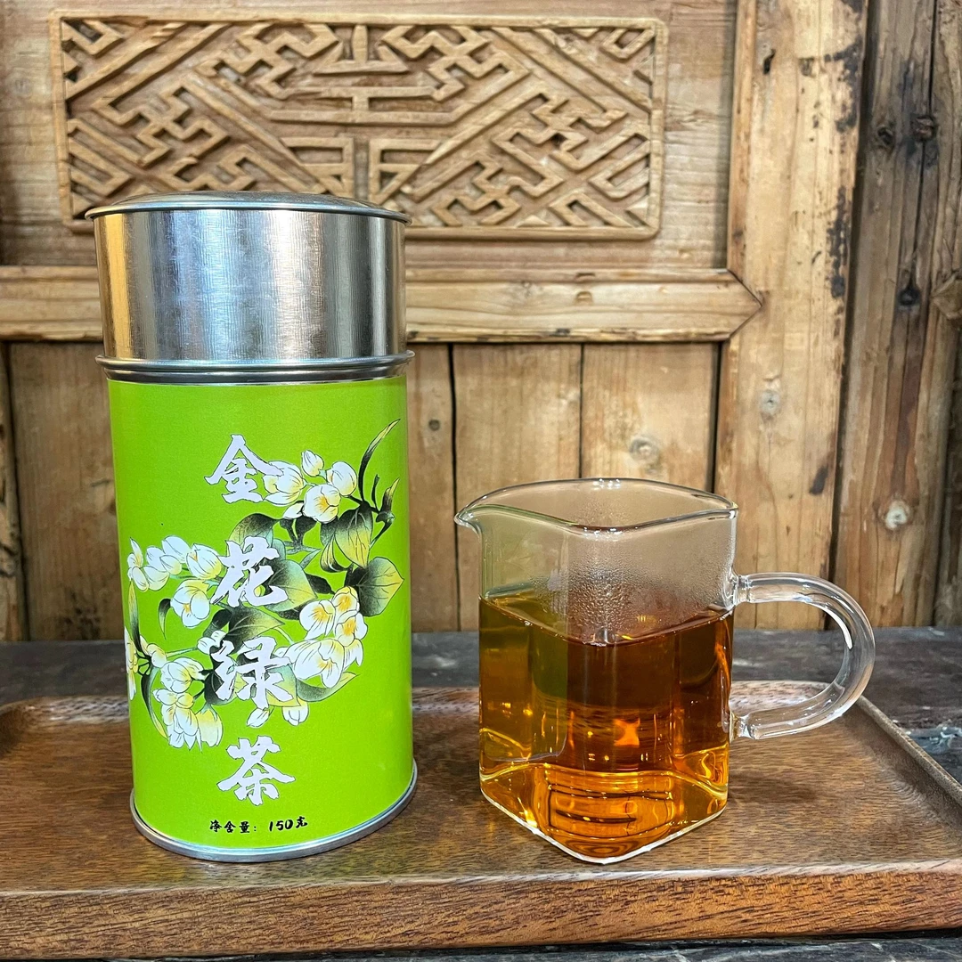 几于道 金花绿茶150g 散发花茯茶  陕西茯茶 金花茯茶