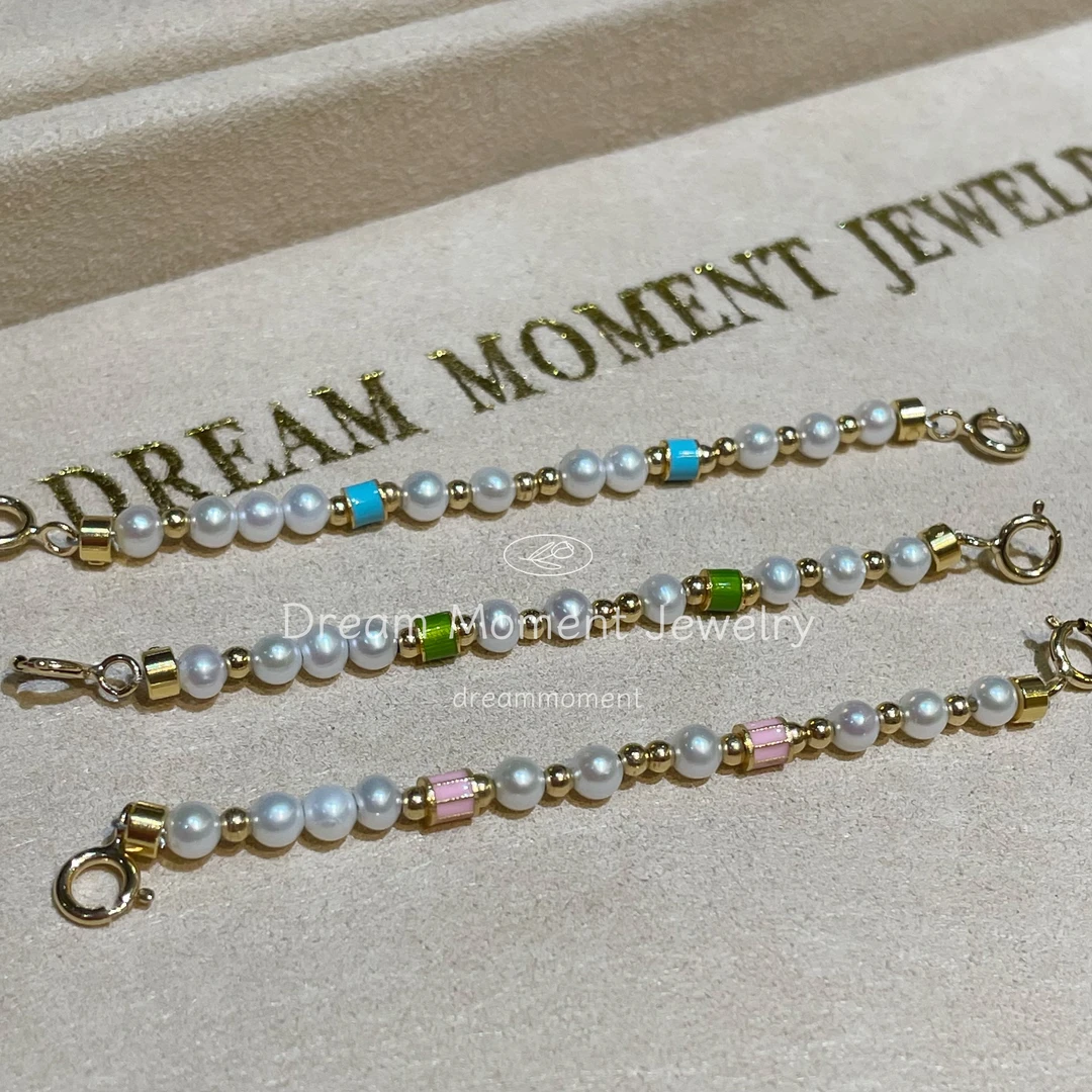 「DM」18K金马卡龙配色延长链7cm