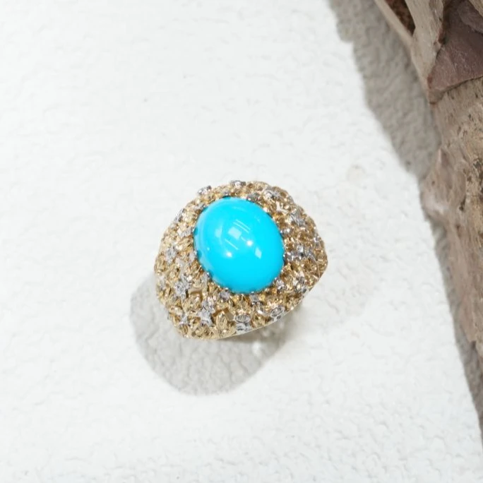 18k金绿松珠光宝气戒指MSJ12