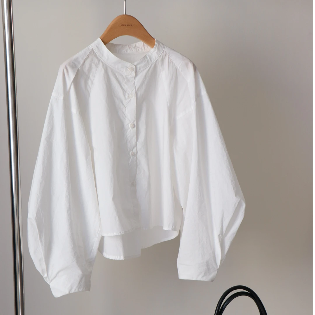 【栀子花】小亚家2024新款锥字袖设计感韩版衬衫