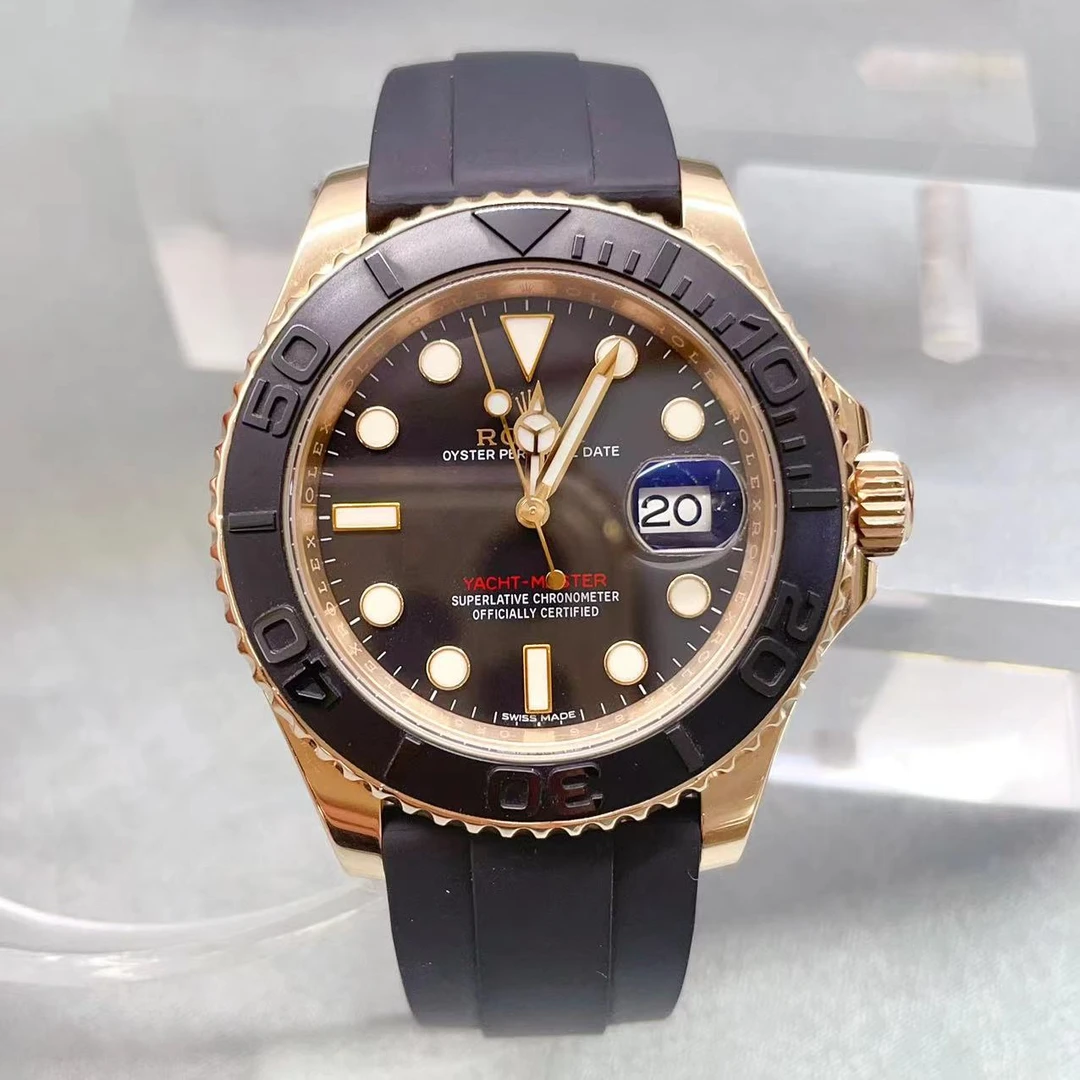 95新 Rolex/劳力士 游艇名仕型18K玫瑰金黑盘自动机械腕表116655