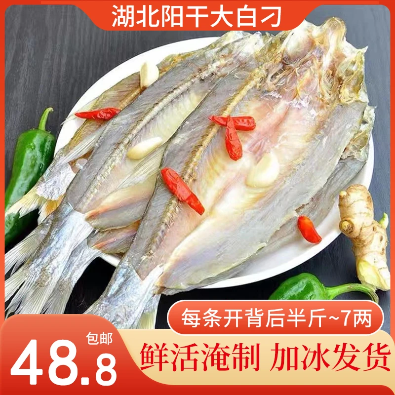 阳干大白刁湖北特产翘嘴鱼红烧鱼阳干刁子鱼营养新鲜腌制咸鱼真空