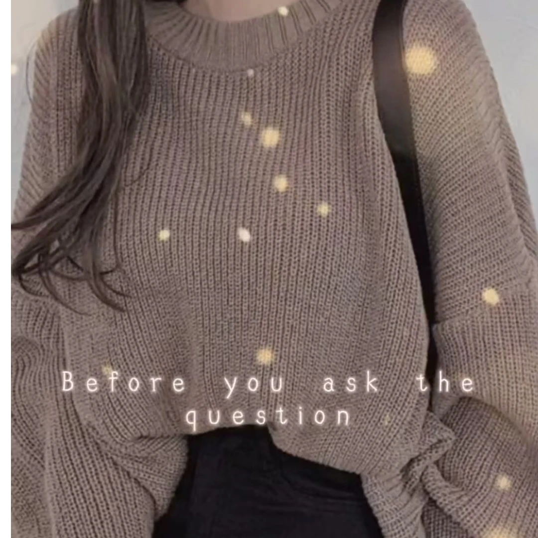 套头  短款   百搭  圆领  毛衣