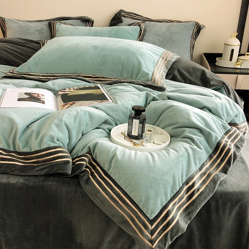 水星高端系列家纺冬季加厚保暖婴儿绒四件套牛奶绒床单被套珊瑚绒