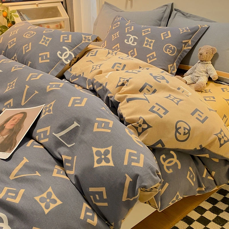 水星高端系列家纺2024新款全棉四件套床上用品100纯棉磨毛简约被