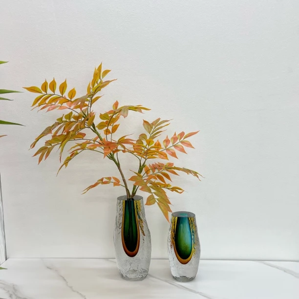 现代轻奢琉璃花瓶简约高档透明玻璃客厅装饰品玄关办公室插花摆件