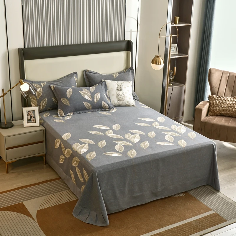 加厚磨毛床单单件全棉ins风秋冬高端纯棉枕套三件套男女宿舍家用