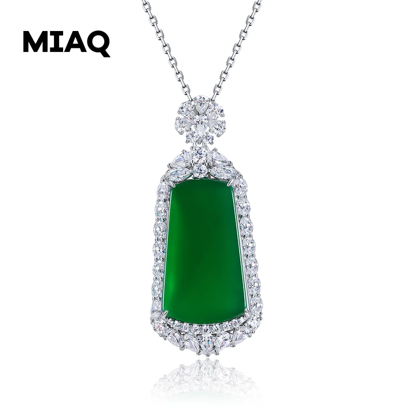 坠链均925银合成锆石 送老婆老公国风平安无事牌巴西吊坠项链