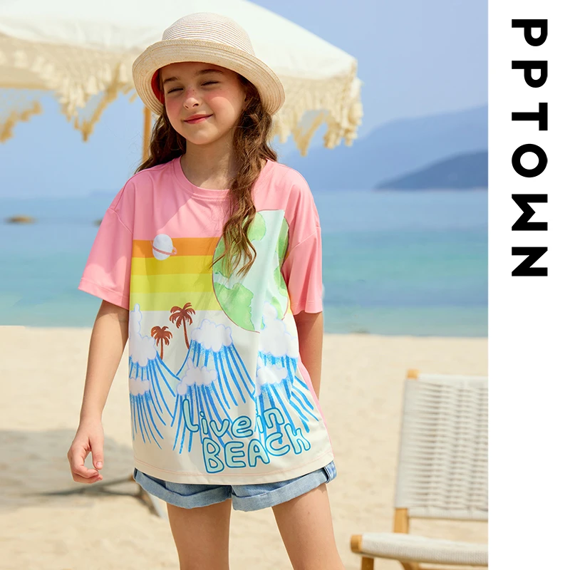 女童短袖t恤2024新款儿童夏装洋气女孩速干上衣童装体恤12126