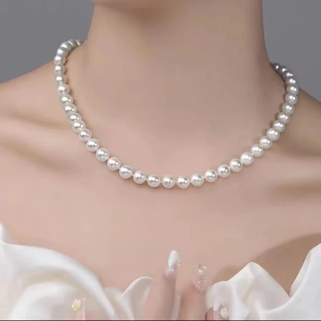 链子925银 （A02）施家 仿珍珠 珠光女神百搭925项链气质时尚