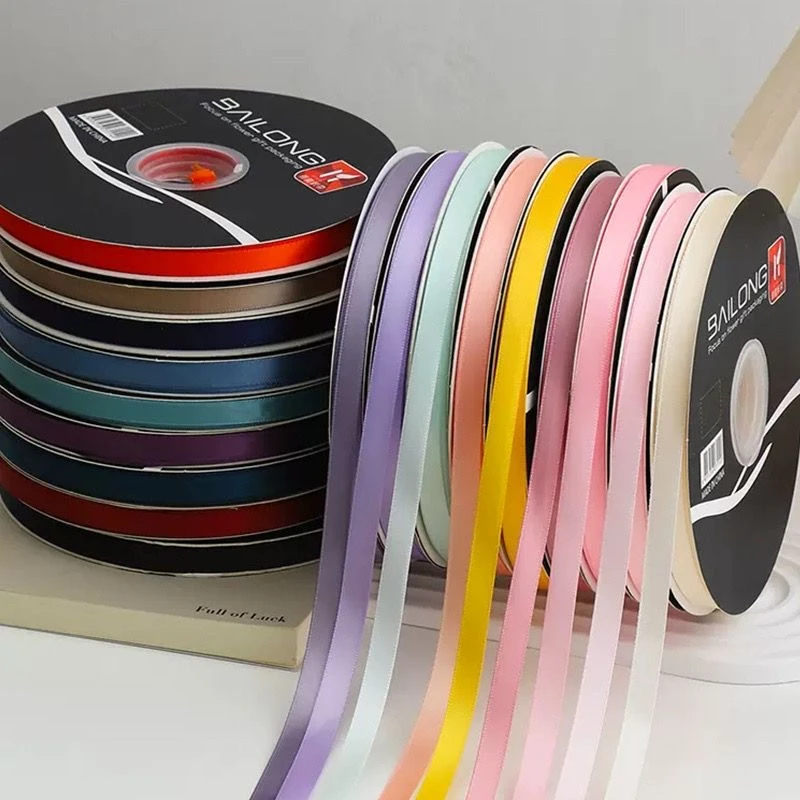 1CM纯色涤纶带丝带 蝴蝶结扎带单支丝带花艺礼品鲜花花束包装材料