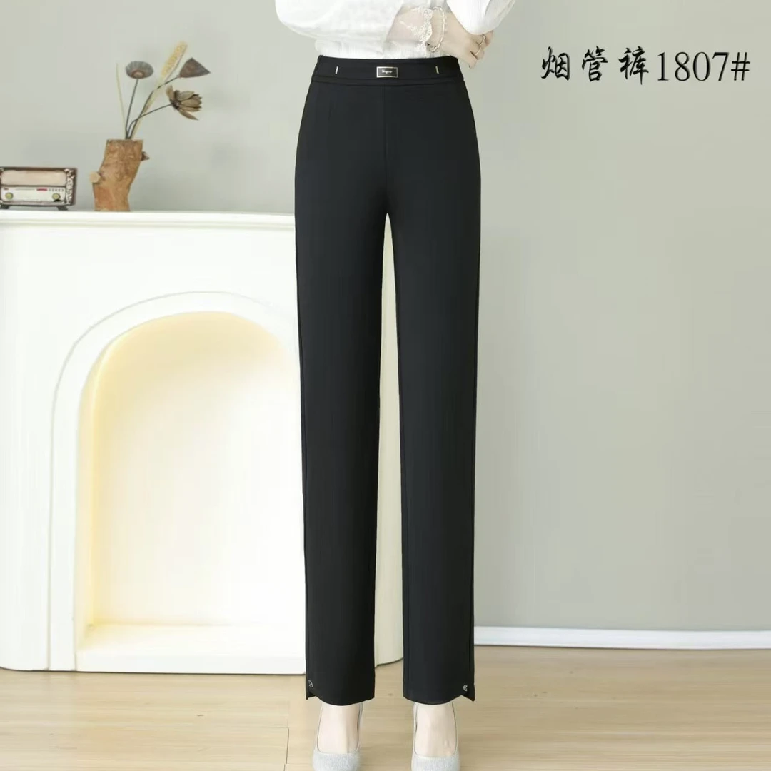 【名角服饰】【1807新面料烟管裤】时尚百搭显瘦中腰裤