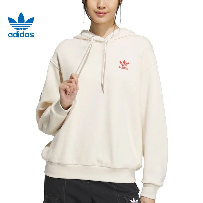 adidas阿迪达斯三叶草冬季女子运动休闲卫衣套头衫IW9414