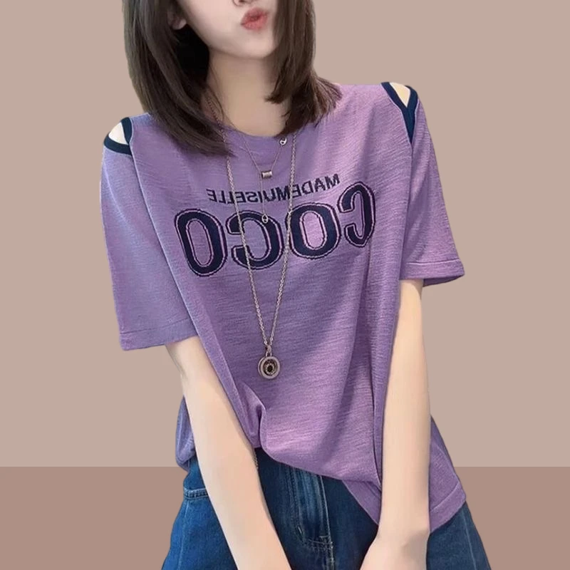 纯棉T恤女洋气宽松上衣2025新款爆款百搭精致设计感女士新款T恤