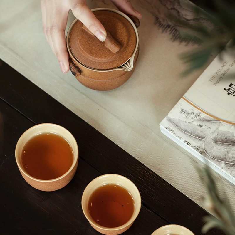 【万仟堂】四世同堂（故宫）2陶瓷茶具一壶三杯旅行便携围炉煮茶套装