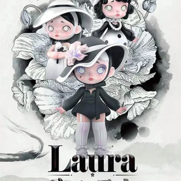 正版laura劳拉失色丹青系列盲盒青花卉水墨画古国风设计生日礼物