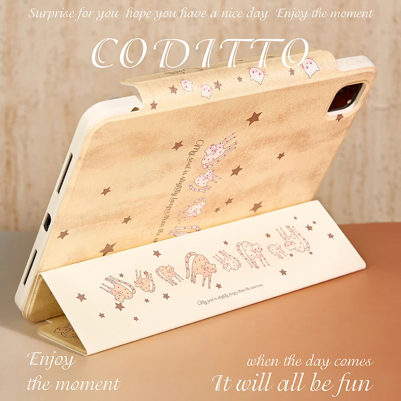 coditto咖啡奶猫磁吸适用ipadpro2022苹果平板保护壳Air4/5少女心