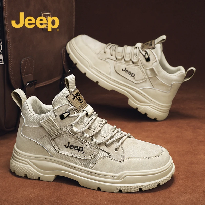 JEEP/吉普男鞋中帮防滑运动户外耐磨透气轻便徒步登山潮流休闲鞋