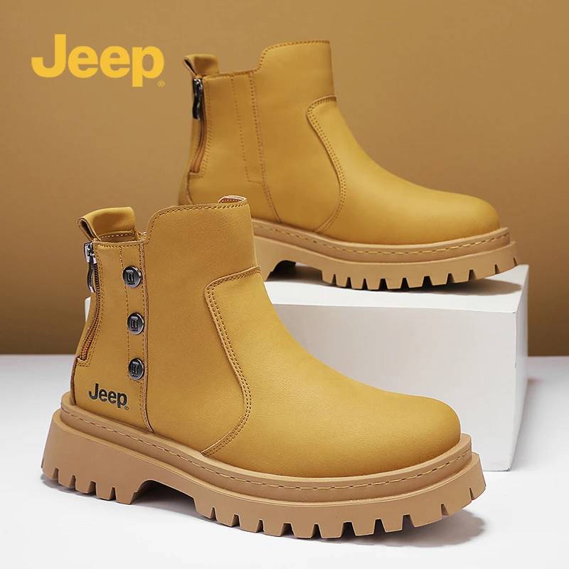 JEEP吉普秋季休闲马丁靴百搭马丁靴轻便防滑耐磨时尚户外休闲男鞋