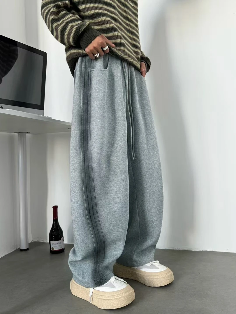 ARUI洗水扎染休闲百搭复古宽松男秋冬休闲宽松直筒裤ins