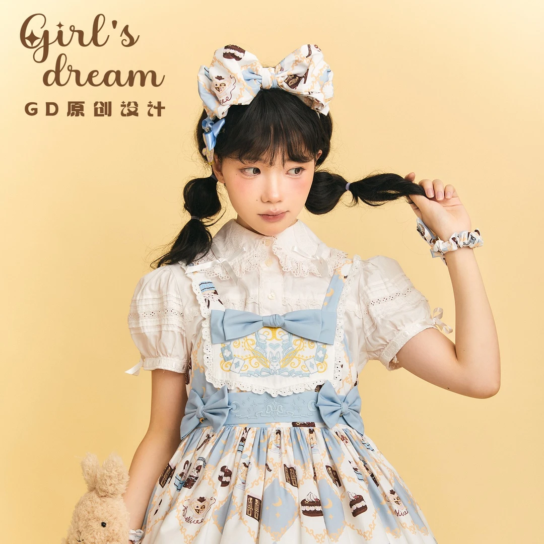 现货 爱丽丝兔 高腰JSK 背带 原创Lolita 连衣裙 GD原创设计