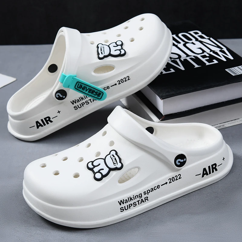 洞洞鞋女夏新款网红爆款外穿护士包头软底防滑沙滩凉拖鞋踩屎感男