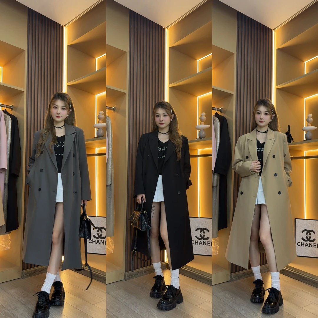 黑色S码加糖韩版西装气质中长款网红新款2024春经典百搭西装型