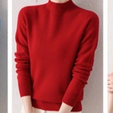 【优莎】G601无缝一线成衣羊毛扬子纱时尚穿搭套头半高领轻奢毛衣