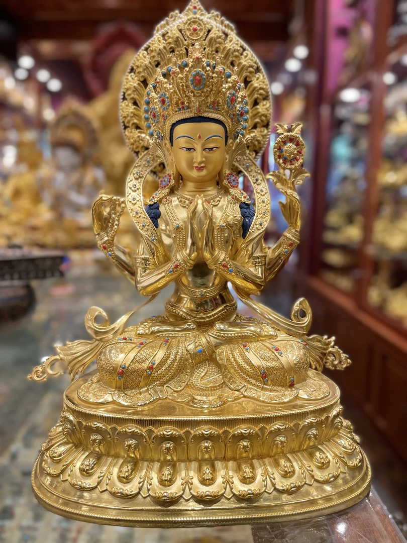 四臂观音36cm纯铜台湾精工