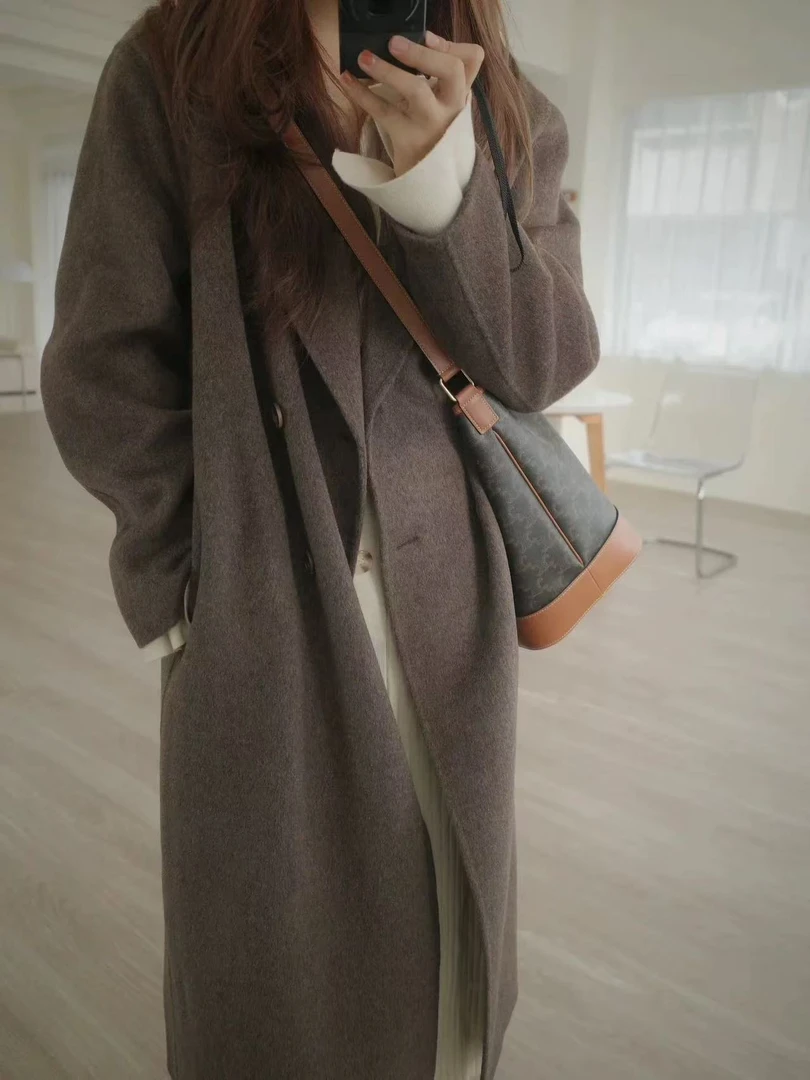 4【集物】上衣女秋冬新款韩系宽松中长款高端毛呢外套时尚设计款