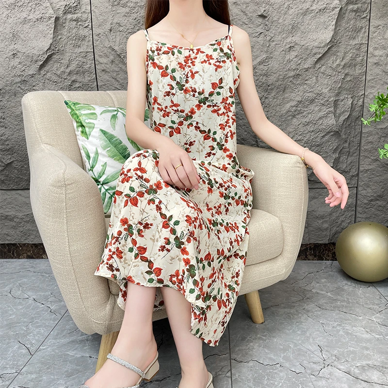 【茶歇美人】小个子碎花女装连衣裙时尚法式宽松气质吊带连衣裙女