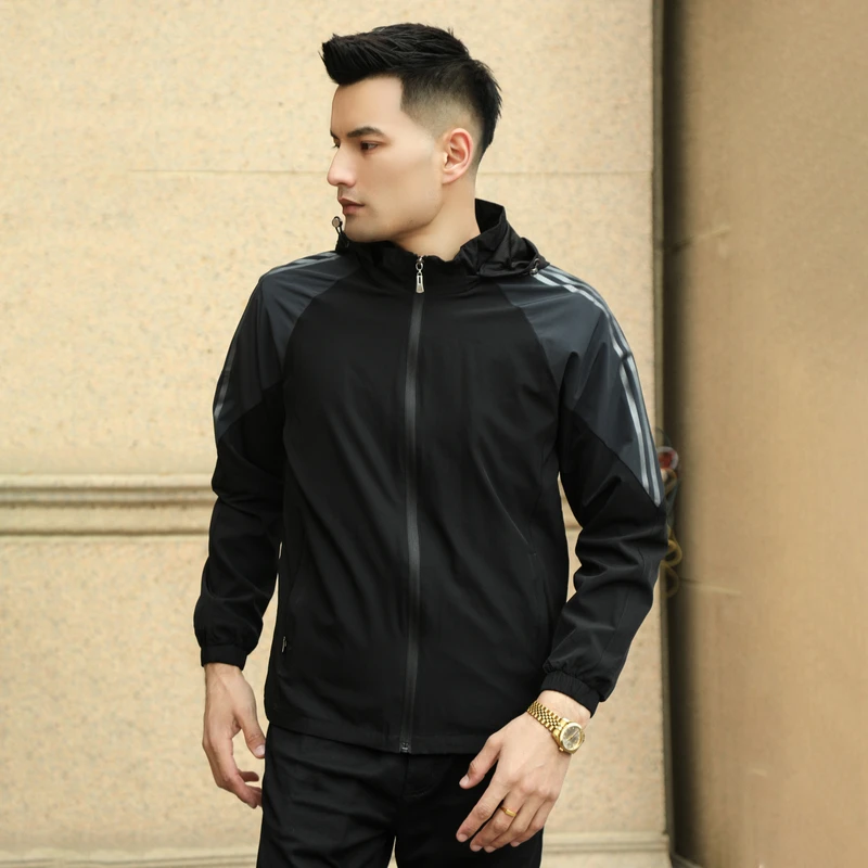 11988外套男士户外休闲薄款连帽防风透气跑步速干