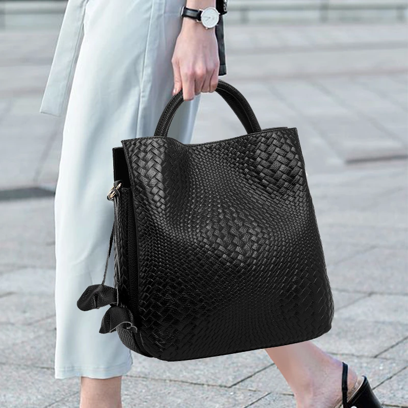 中老年妈妈女包百搭真皮编织托特包大容量手提包高档休闲时尚质感