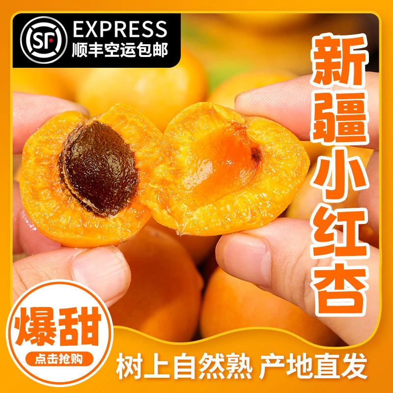 顺丰航空新疆阿克苏四团肉厚正宗小红杏（单果13g以上）