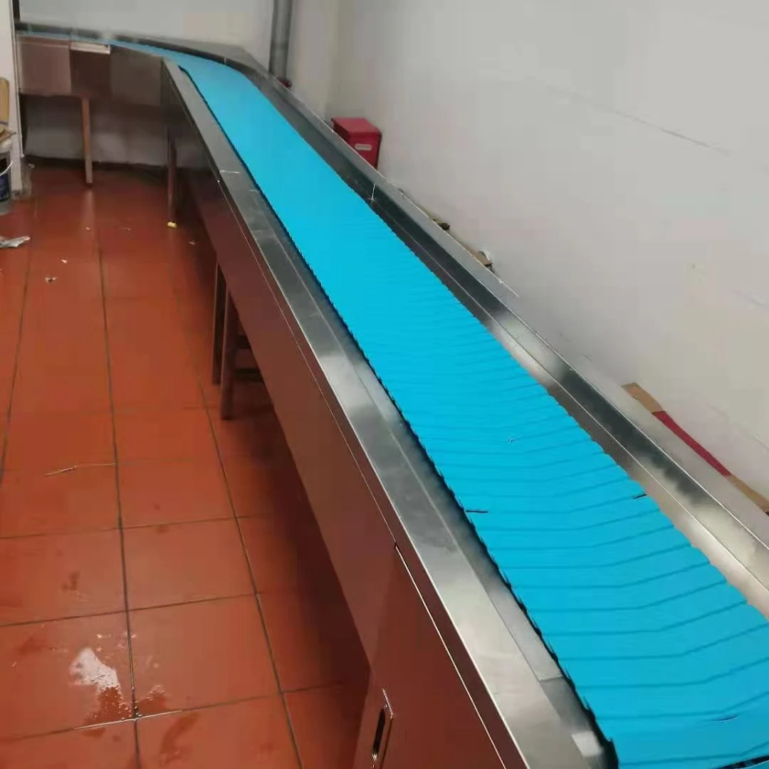 鑫威顺链板传送带不带收餐柜异形可定制商用传送带输送机