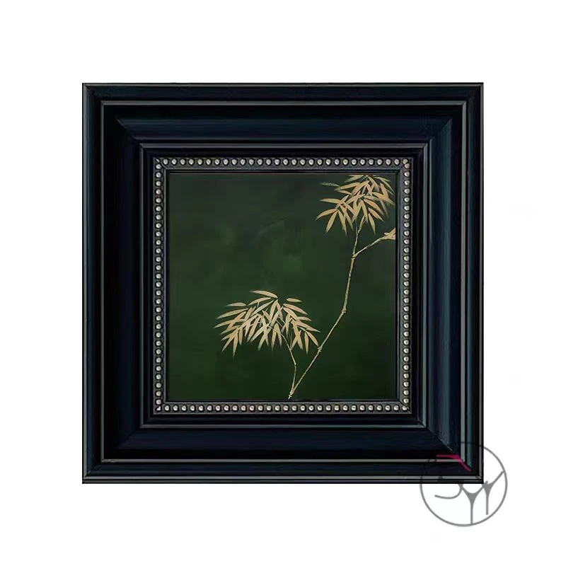 法式中古风竹子装饰画客餐厅玄关走廊挂画壁画4040