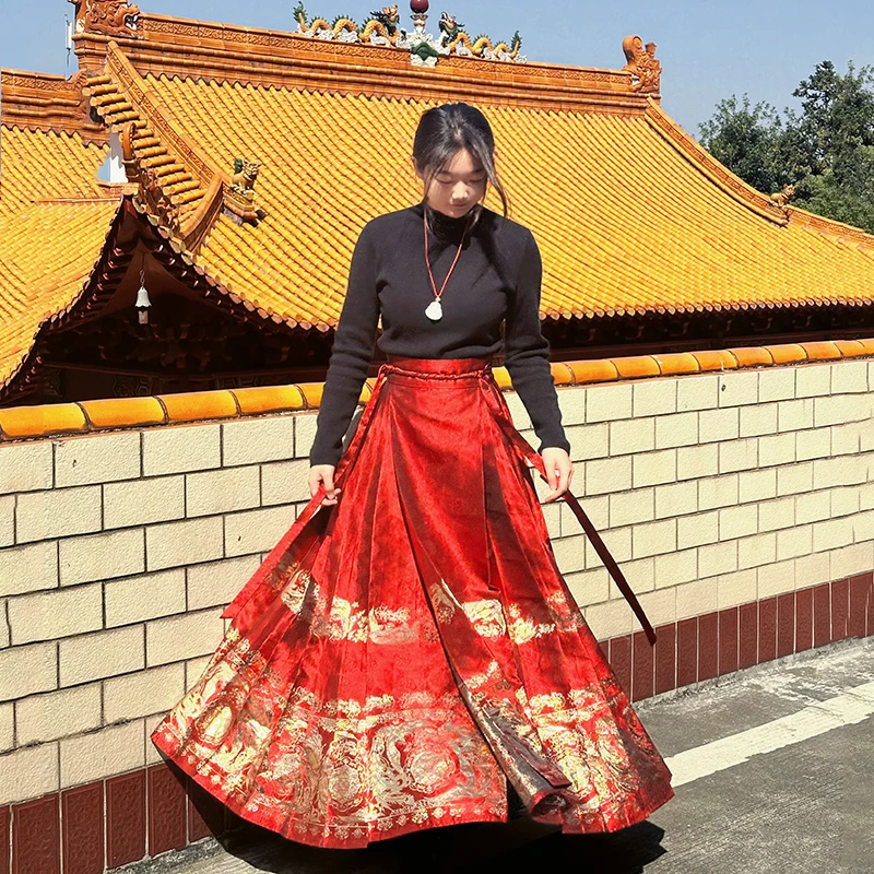 梦锦华棠原创明制汉服[凤歌鸾舞]新中式国风日常马面裙敬酒服婚服