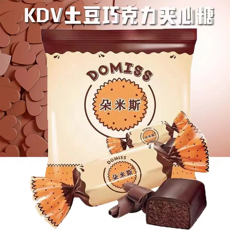俄罗斯KDV朵米斯小土豆巧克力味沙状糖500g/袋土豆糖