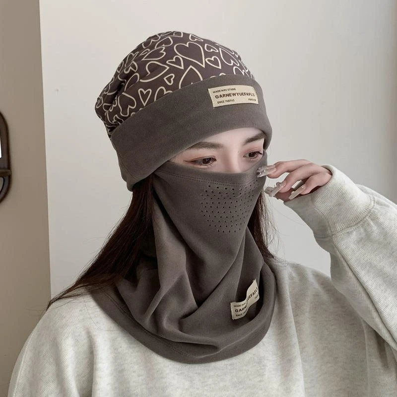 德绒保暖脸帽护耳包头帽女款户外挡风帽子骑行防寒全面防尘男面罩